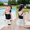 Traje de Baño de Una Pieza para Niña Verano 2025 Nuevo Lindo Falda Tutú Princesa Lazo Traje de Baño de Vacaciones para Niños