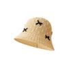 Sombrero de paja con lazo Dongdaemun de Corea del Sur, bonito y dulce sombrero de pescador para niñas, ideal para viajes de primavera y verano, para la playa y el sol.