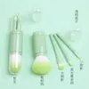 Set de Pinceles de Maquillaje Seis en Uno, Pincel para Base, Pincel para Rubor, Pincel para Sombra de Ojos, Pincel de Maquillaje Multifuncional Retráctil y Portátil con Cubierta