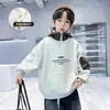Sudadera con Forro Polar para Niños 2026 Nuevo Otoño/Invierno Mediano/Grande Sudadera con Capucha de Invierno Cuello Alto Prenda de una Pieza Polar Fresca Moderna
