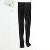 Otoño e Invierno Pantalones Cálidos de Cintura Alta para Mujer Cachemira Seda Pantalones Cálidos Forrados de Lana Seda Espesada Fondo Pantalones de Lana Pantalones de Otoño Pantalones de Algodón