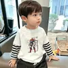 Camiseta de manga larga para niño de dos piezas falsas, colección de otoño 2026 primavera y otoño, camiseta básica de algodón puro para niños pequeños, medianos y grandes