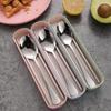 Cuchara Palillos Acero Inoxidable 410 Creativo Portátil Vajilla Cuchara para Comer Estudiante Regalo Souvenir