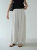 Pantalones de Linterna de Nueve Puntos con Diseño de Encaje Ou FanHem Verano Cintura Alta Adelgazantes Aire Pantalones de Pierna Ancha Mujer 11267