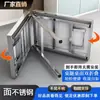 Mesa Plegable de Acero Inoxidable, Mesa Larga para Uso en Exteriores, Mesa Comercial Portátil para Mercados Nocturnos, Barbacoas y Montaje de Puestos, con Hueco Alto para Colocar Artículos