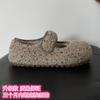 Invierno 2025 Velcro Terciopelo Francés Zapatos Cálidos Tipo Pan Zapatos de Deslizamiento para Mujer Zapatos Peludos Zapatos Birkenstock para Mujer Zapatos de Algodón