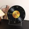Reloj Decorativo de Disco de Vinilo Estilo Vintage, Reloj de Pared Retro Americano, Adorno de Escritorio, Decoración de Lujo Ligero para Sala de Estar