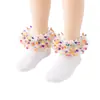 Calcetines de Malla con Puntos y Encaje para Niñas Verano Finos Estilo Princesa Calcetines de Algodón Transpirables Cortos para Niños Calcetines para Bebés