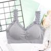 Nueva ropa interior sexy de encaje con escote en V grande y espalda envuelta sin aro de acero con almohadilla para el pecho, top de tubo deportivo para yoga y antiexposición para mujer