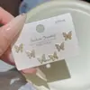 Pendientes de Stud de Plata 925 con Aguja Estilo Lujo Ligero Sencillos Súper Brillantes de Circonita Pendientes de Personalidad Dulce Pendientes de Moda de Una Tarjeta para Múltiples Usos para Mujer