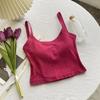 Camisola feminina sexy com decote cruzado nas costas e detalhe de amarração no busto, peça íntima para mulheres, estilo hot girl para o verão, com bojo, top sem mangas para usar por cima
