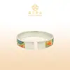 Pulsera Fu de plata de ley 999.9 con mariposa y peonía esmaltadas de apertura amplia, pulsera de plata esmerilada de tendencia nacional estilo chino nuevo