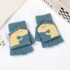 Guantes de dedo medio para niños otoño e invierno niños medio dedo cálidos lindos estudiantes de primaria escritura guantes de punto de doble propósito al por mayor