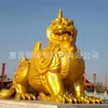 Unicórnio de Cobre Fundido Grande Pixiu Cobre Puro Cobre Fundido Lingote de Ouro Atrair Riqueza e Tesouro Pixiu Feng Shui Casa de Cidade Escultura de Fortuna Enfeites