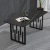 Mesa de Jantar e Cadeiras em Rocha Combinação Elegante para Apartamento Pequeno Mesa Moderna Simples Mesa Retangular de Mármore Nórdico Celeb da Internet