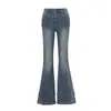 Jeans Acampanados de Cintura Alta Elásticos para Mujer con Diseño Estructurado Estilo Americano, Novedad Primavera y Verano Ajustados Versátiles para Chicas Populares