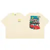 GALLERY DEPT TIDE estampa colorida de letras de desenho animado camiseta de manga curta de alta qualidade casual solta verão masculina e feminina