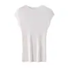 Colete de Tricô sem Mangas com Gola Redonda de Lã Fina, Cor Sólida, Costurado, Slim Fit, Novo para Primavera/Verão 2026, para Mulheres