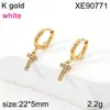 Pendiente de Letra Completa de Diamante PVD Dorado Acero de Titanio Pendientes Nicho Europeo y Americano Lujo Ligero Circonita Incrustada Ear Cuff Mujer Transfronterizo