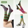 Meias de Compressão para Fitness, Ciclismo, Caminhada, Tênis, Meias Elásticas, Meias de Caminhada, Meias de Corrida Listradas Melard para Mulheres