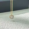 Versión Seiko Collar de Tres Anillos Tricolor con Diamantes Completos Diamante Principal Cadena Mini Pequeña para Clavícula Modelo de Venta Directa de Fábrica Transfronteriza Europea y Estadounidense