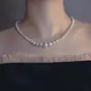 Conjunto de collar corto con perlas de vidrio multicapa HJ-8