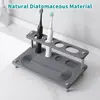 Nuevo producto transfronterizo: Alfombrilla absorbente de tierra de diatomeas para lavabo, alfombrilla de secado rápido para encimera de baño, pequeño soporte para cepillo de dientes eléctrico