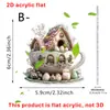 Llavero Transfronterizo Nuevo Creativo Caballo del Zodiaco Rojo Material Acrílico Plano 2D Casa de Taza de Té Soñadora Colgante Pequeño