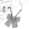 Pajarita de Plumas Femenina Uniforme Jk Color Sólido Estilo Academia Camisa Accesorios de Uniforme Escolar Traje de Marinero Decoración de Lazo Accesorio de Moda