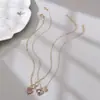 Colar Europeu e Americano Transfronteiriço Duas Cores Padrão Hello Kitty Namorada Irmã Crianças Colar Formato de Coração Gato Colar Dopamina