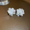 Pendientes de Concha con Borla y Cuentas de Arroz Estilo Resort de Playa Moda Retro Diseño de Gancho Simple Pendientes de Nicho