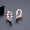 Jinse Transfronterizo Más Vendido Nuevo Pendientes de Zirconia Chapados en Oro Real para Mujer Diseño Ins Elegante Versátil Hebilla de Oreja Venta al por Mayor