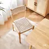 Silla de Comedor de Madera Maciza Silla con Respaldo Tejido de Cuerda Estilo Mediados de Siglo Silla para Mesa de Comedor Hogareña Retro Madera Original Estilo Wabi-Sabi Silla de Escritorio