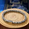 Anillo de Seis Caracteres con Patrón de Dragón Transfronterizo, Pulsera con Broche de Patrón de Paz, Pulsera Personalizada Retro de Moda Hip-Hop para Hombres y Mujeres