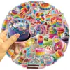 50 Hojas Caricatura Dopamina Comida Pegatinas Coloridas Decoración Diario DIY Teléfono Guitarra Nuevo PVC Impermeable Pegatinas