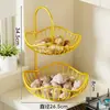 Soporte para Cebolleta, Jengibre y Ajo de Cocina Estante de Almacenamiento de Verduras para Encimera del Hogar Artefacto de Almacenamiento de Ajo y Jengibre Multicapa Sin Instalación