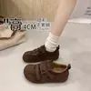 Suela gruesa ligero nuevo cuero suave 2026 Otoño/Invierno zapatos casuales tacón oculto versátil cómodo zapatos de un solo color mujer velcro retro