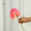 Flor Artificial Vermelha Antúrio com Toque Realista, Flor de Haste Única para Decoração de Casa, Flor Falsa Impressa em 3D Atacado