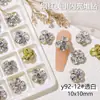 Aleación metálica pila Accesorios para uñas con acabado de diamante al por mayor populares en internet Rhinestone de colores superbrillante con punta Accesorios para uñas