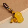 Llavero de calcedonia natural, colgante de jade ágata Pixiu para llave de coche, colgante adorno de raíz de bodhi loto para llave