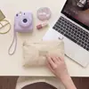 67155 Bolsa de Almacenamiento con Cremallera de Color Sólido para Mujer, Neceser Portátil, Cables de Datos, Toallas Sanitarias, Bolsita para Guardar Artículos Varios