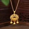 Loja de Ouro Mesmo Estilo Saco Ruyi Filigrana Portátil Buda de Ouro Oito Tesouros Bússola Colar para Clavícula Presente Exquisito para Namorada