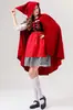 Nuevo cosplay de Halloween para adultos, capa roja y negra de manga larga, Caperucita Roja, túnica de mago medieval para mujer, vestido de muerte