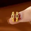 Brincos Tendência Dourado Areia Vietnamita, Brincos Irregulares de Zircônio Modernos e Luxuosos para Mulheres, Fabricantes de Joias Simples e Duráveis