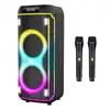 Altavoz Bluetooth para Fiesta Doble Altavoz de 6.5 pulgadas Audio para Fiesta al Aire Libre Danza Cuadrada RGB Alta Potencia 60W