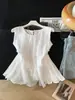 Top sin mangas de moda estilo francés para mujer, Nuevo modelo Verano 2026, Camisa de muñeca con volantes, Blusa holgada