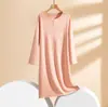 Outono e Inverno Novo Lã Dupla Face Roupão de Casa Cor Sólida Plus Size Pijama Feminino Confortável Manga Longa Roupa de Casa Saia Longa