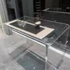 Nova Mesa de Toucador de Acrílico Estilo Ins Simples Mesa de Maquiagem de Quarto Mesa Flutuante Transparente Mesa Criativa para Streamer