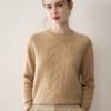 Suéter de Cachemir Cuello Redondo Otoño e Invierno Suéter Básico Retorcido para Mujer Suéter de Cachemir 100% Grueso Jersey Suéter Cálido