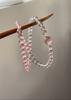 Pulseira de Cristal de Morango Flor de Pessegueiro Pulseira de Ágata Cinza Cristal Rosa Camada Dupla Usada Empilhada Novo Estilo Chinês Estilo Nacional Pulseira de Contas Feita à Mão